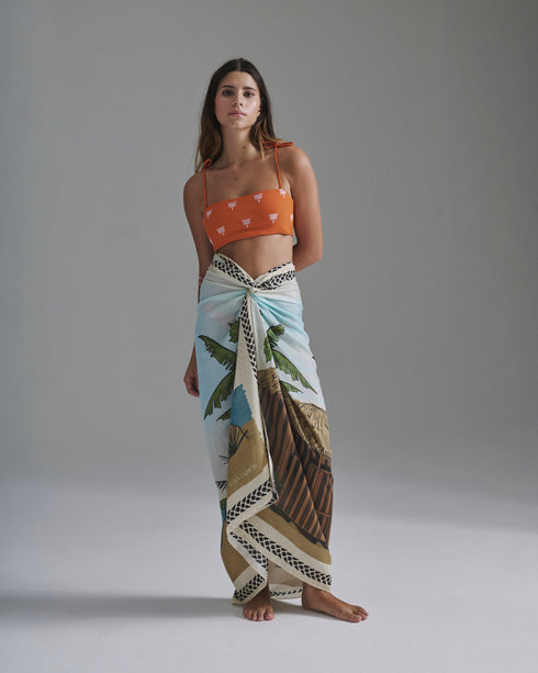 De La Falaise Cotton Silk Sarong / Sky Blue Pacific Shack